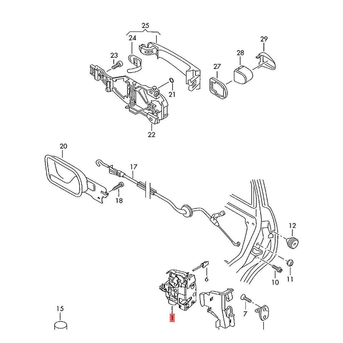 Left Front Door Lock Block Actuator 3d1837015a for Golf Mk5 Seat Toledo 1td 837 015 A