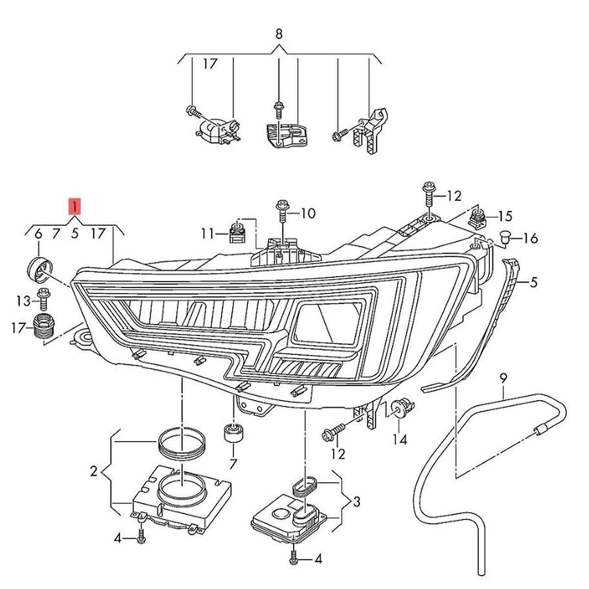 Left Front Headlight DRL Module 8W0941773 for A4 S4 2017-2019 LED Daytime Running Light Control Unit