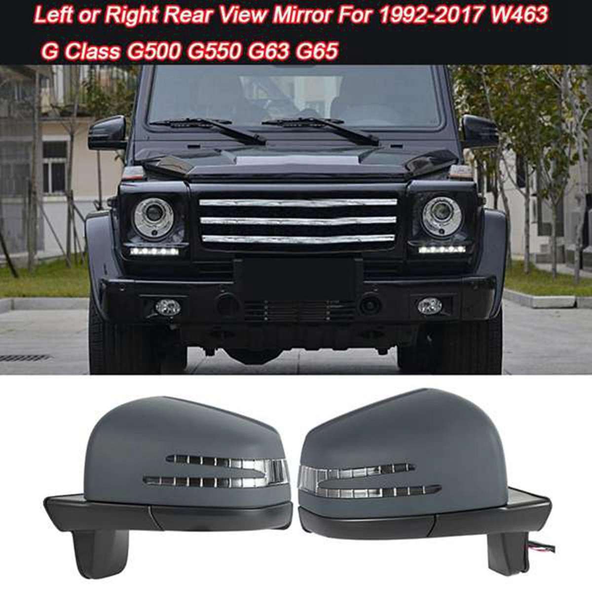 Left Side Door Rear View Power Mirror Assembly Paintable for 1992-2017 W463 G Class G500 G550 G63 G