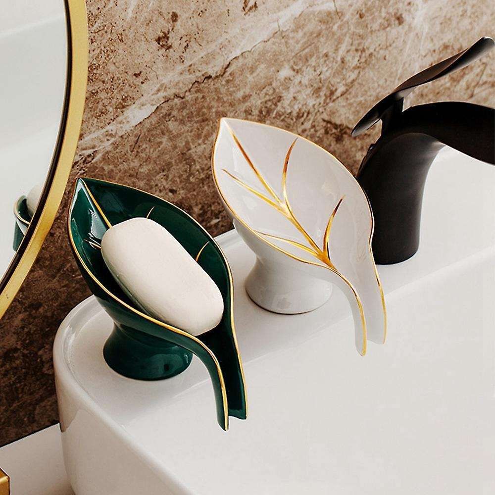 Light Luxury Ceramics Soap Dish Draining Soap Packaging Boxes Soap Holders Kitchen Organizer Soap S