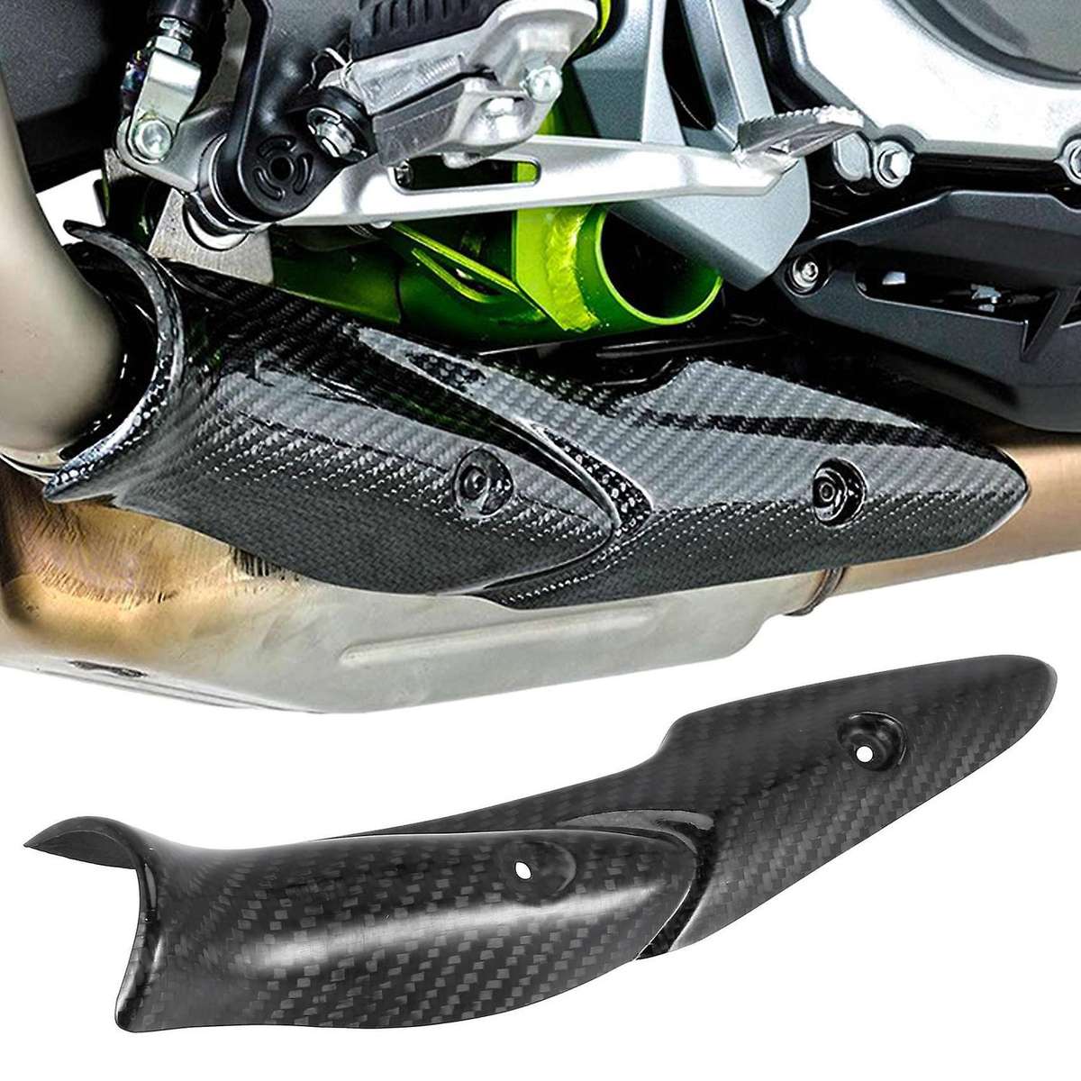 Link Pipe Carbon Fiber Heat Shield Cover Guard Anti-Scalding Shell