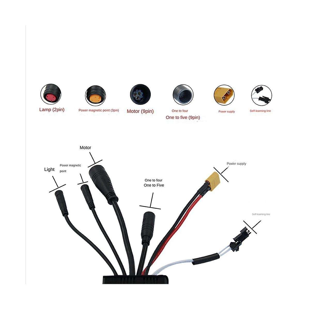 Lithium Battery Modified Electric Scooter Accessories 24v36v48v-30a Sine Wave 3-mode Controller Wate