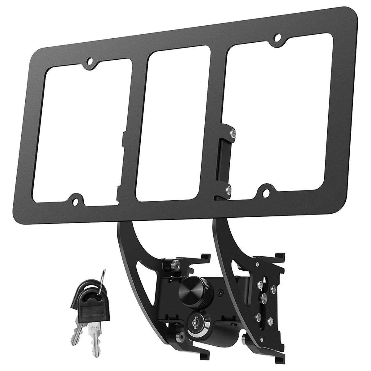 Lockable Front License Plate Holder for Model Y 2021-2024 Model 3 2021-2023, Anti-Theft Front Licen