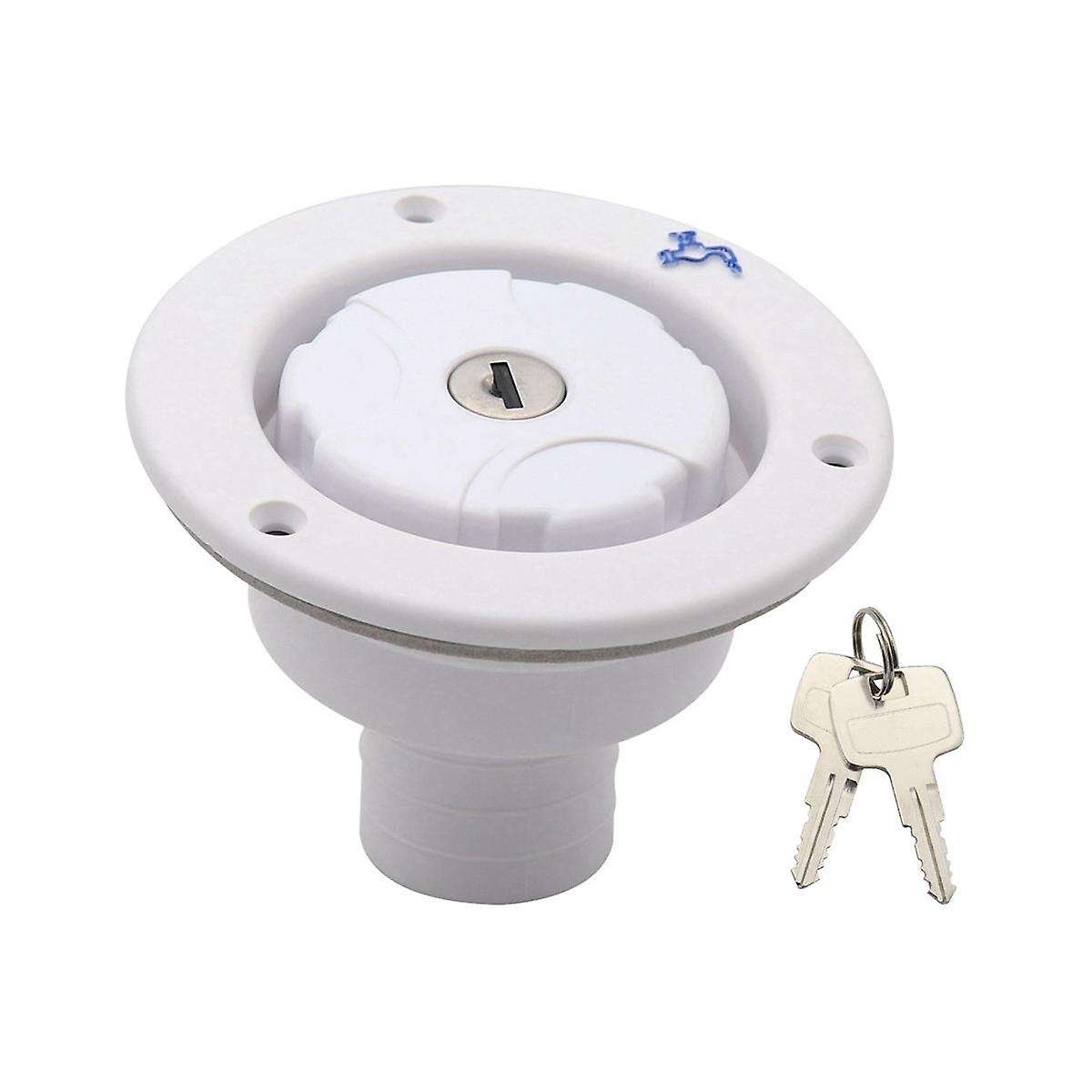 Lockable Filler Neck Tanks Caravan Water Fill Hatch Inlet Trailer Tank Caps Rv Accessory(white)