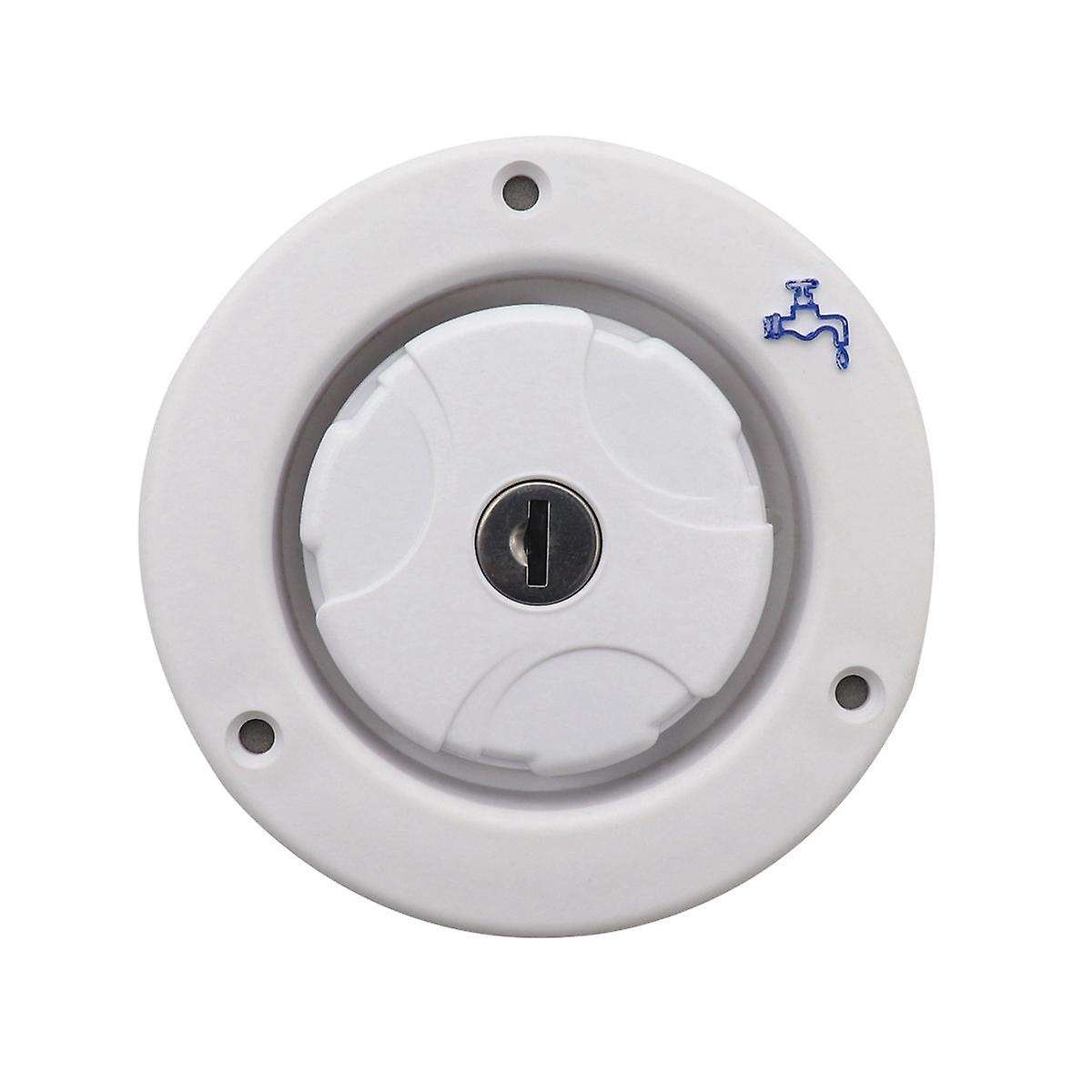 Lockable Filler Neck Tanks Caravan Water Fill Hatch Inlet Trailer Tank Caps Rv Accessory(white)