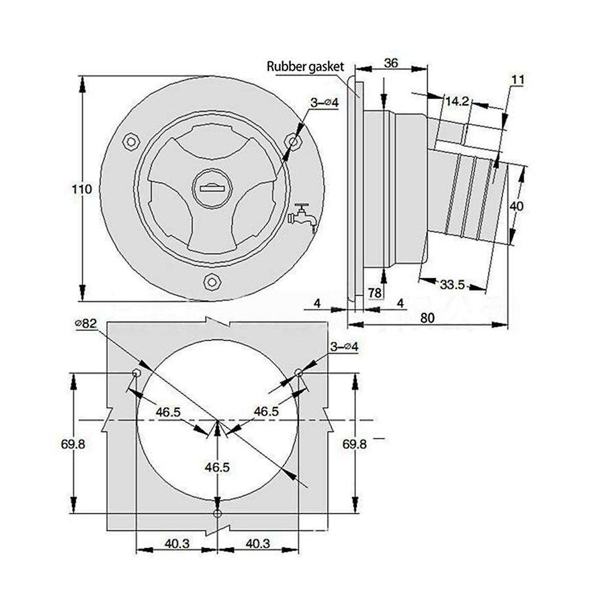Lockable Filler Neck Tanks Caravan Water Fill Hatch Inlet Trailer Tank Caps Rv Accessory(white)