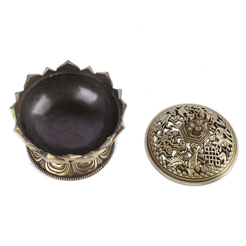 Lotus Incense Smoke Cone Aroma Burner Holder Stove Backflow Censer Decor-bronze