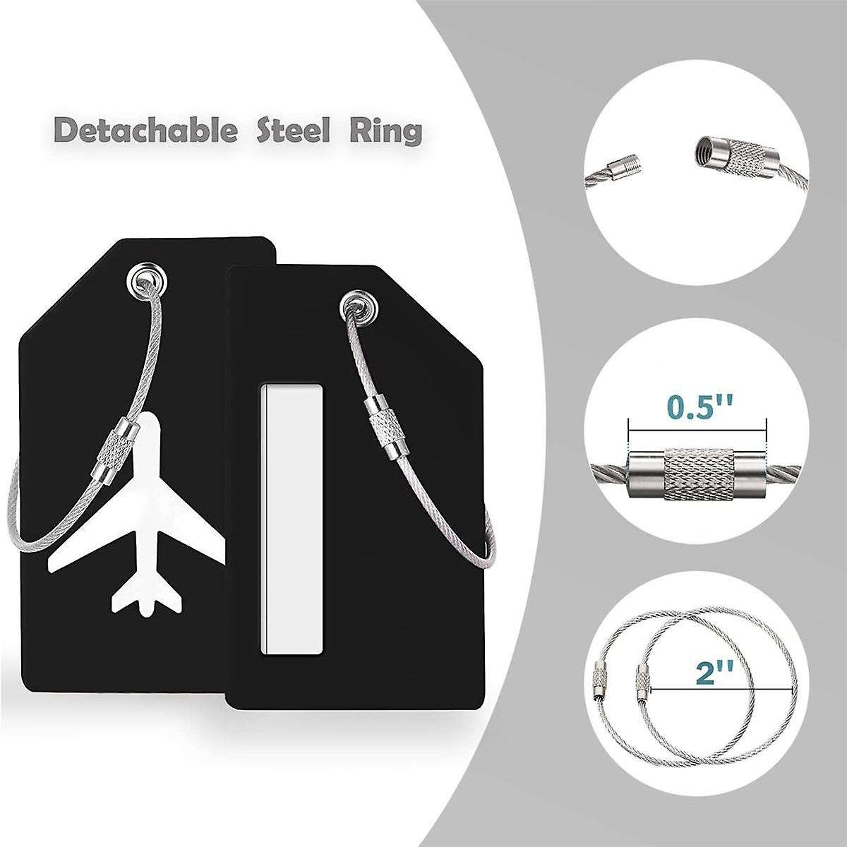 Luggage Tag, 6 Pack Silicone Luggage Tags for Suitcases with , Baggage Handbag Tag Holder Set with N