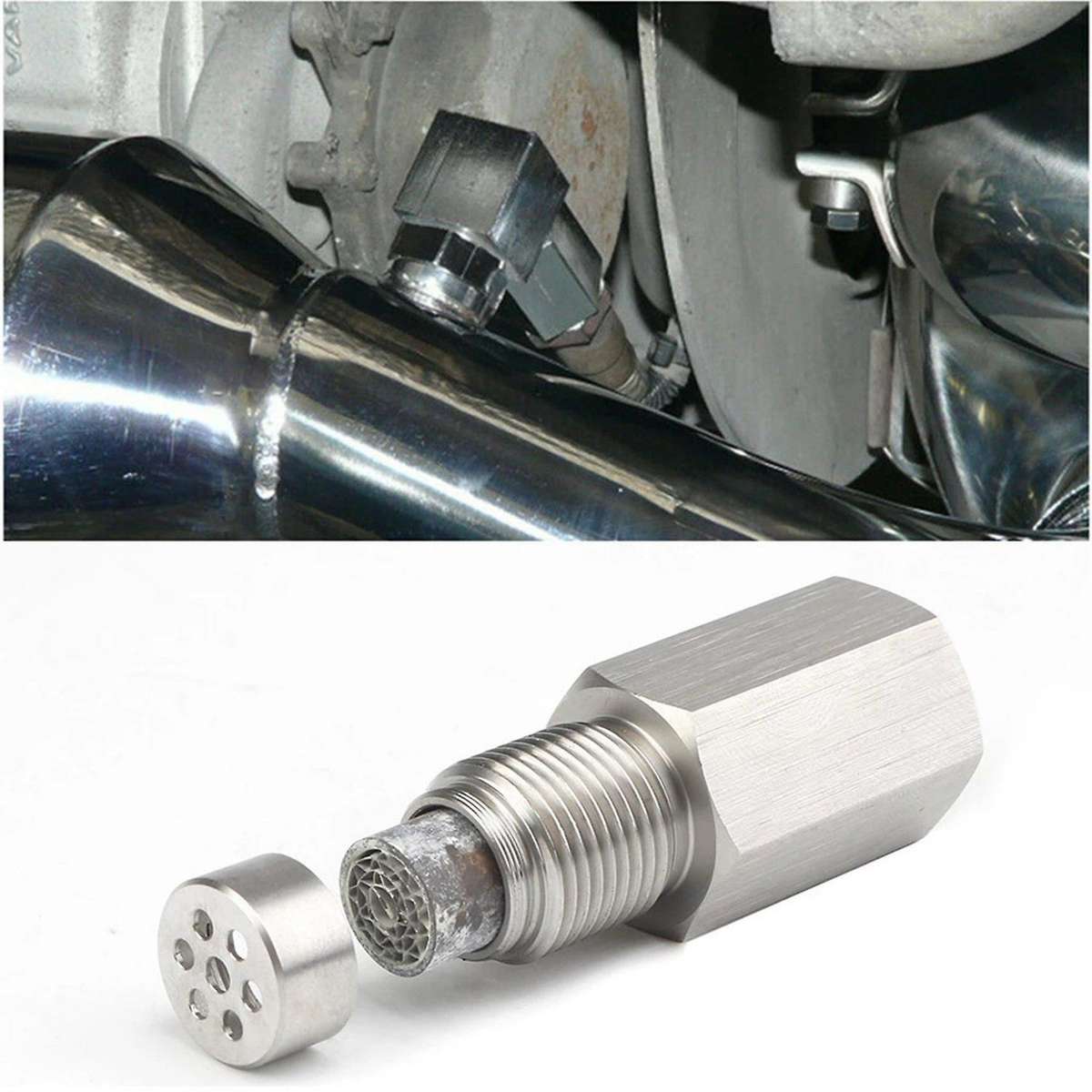 M18X1.5 O2 Oxygen Sensor Adapter with Filter for Decat Hydrogen O2 Extender CEL Fix Check Engine