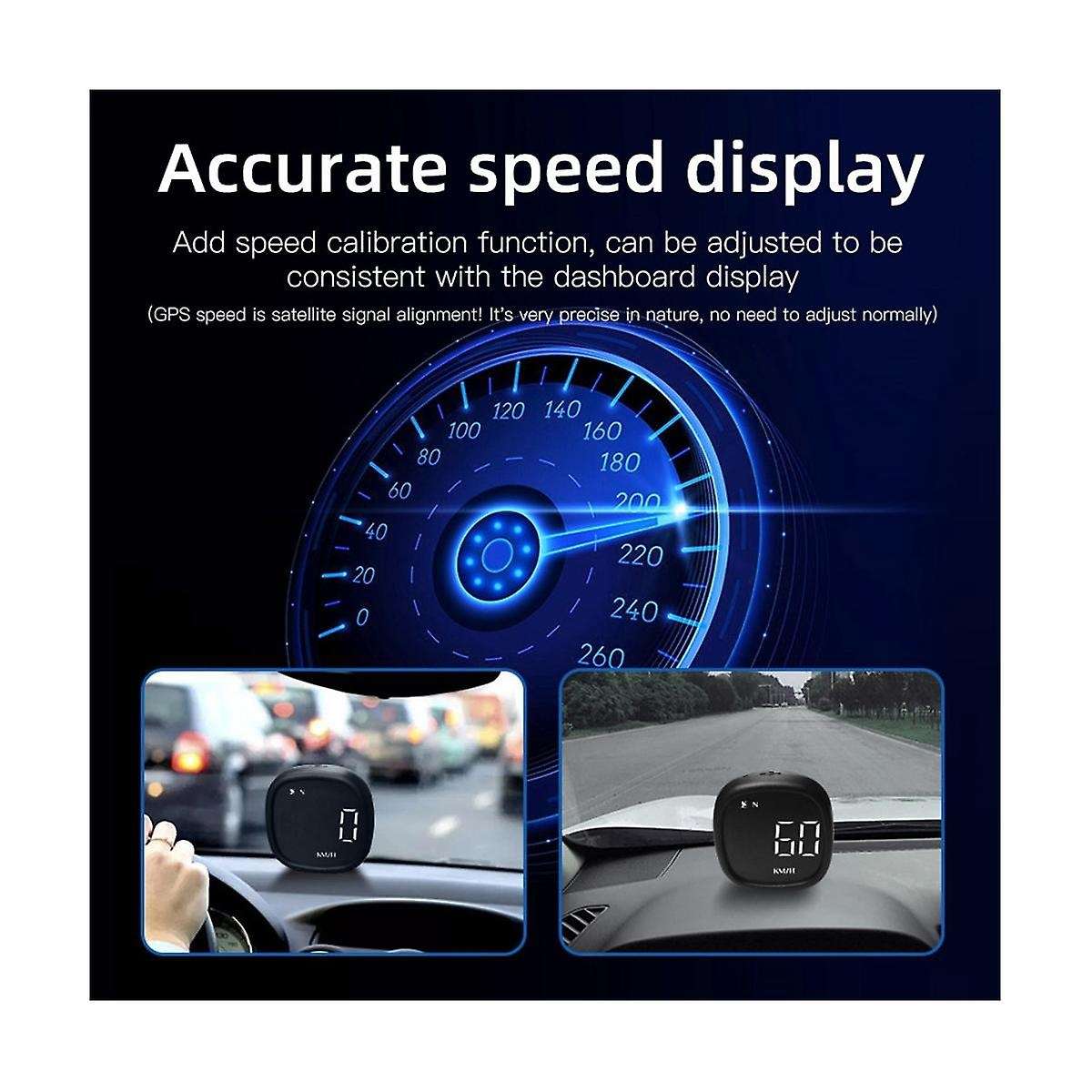 M30 Universal Hud Gps Speedometer Car Clock Electronic Compass Green Light Fatigue Driving Reminder