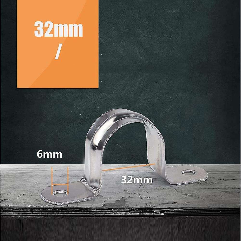M32 Pipe Strap Clamps U Bracket,32mm Pipe Clips Can Be Used to Secure Pipes on 1-1/4 Inch OD Support