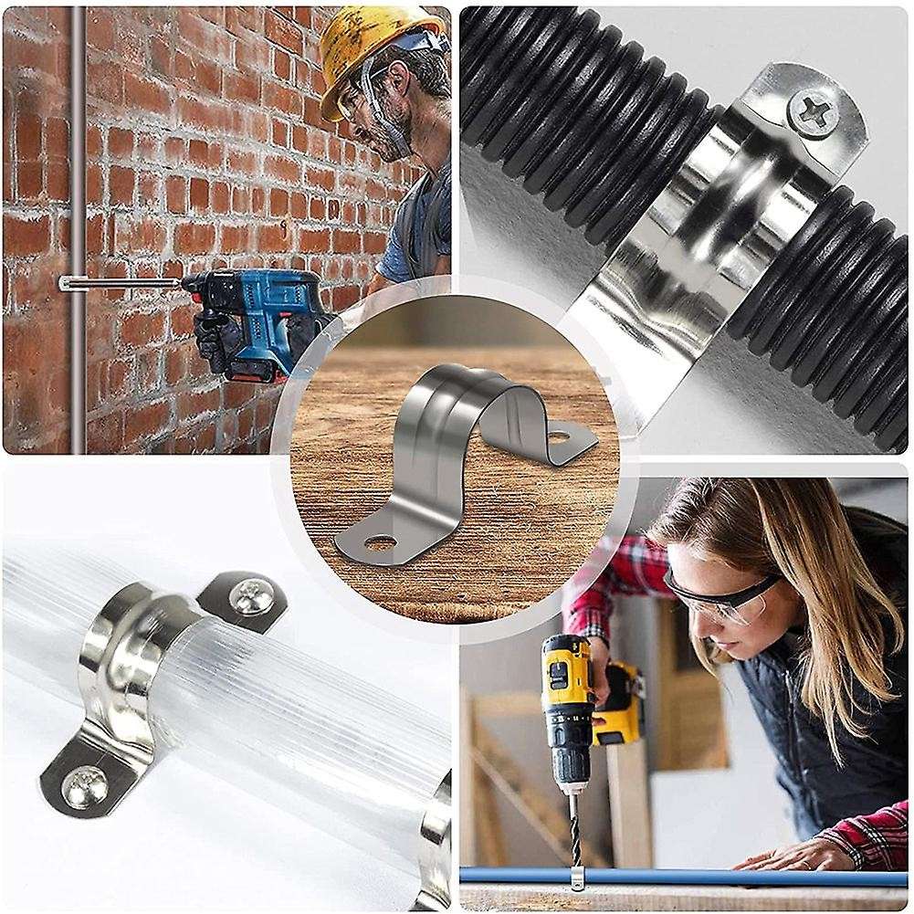 M32 Pipe Strap Clamps U Bracket,32mm Pipe Clips Can Be Used to Secure Pipes on 1-1/4 Inch OD Support