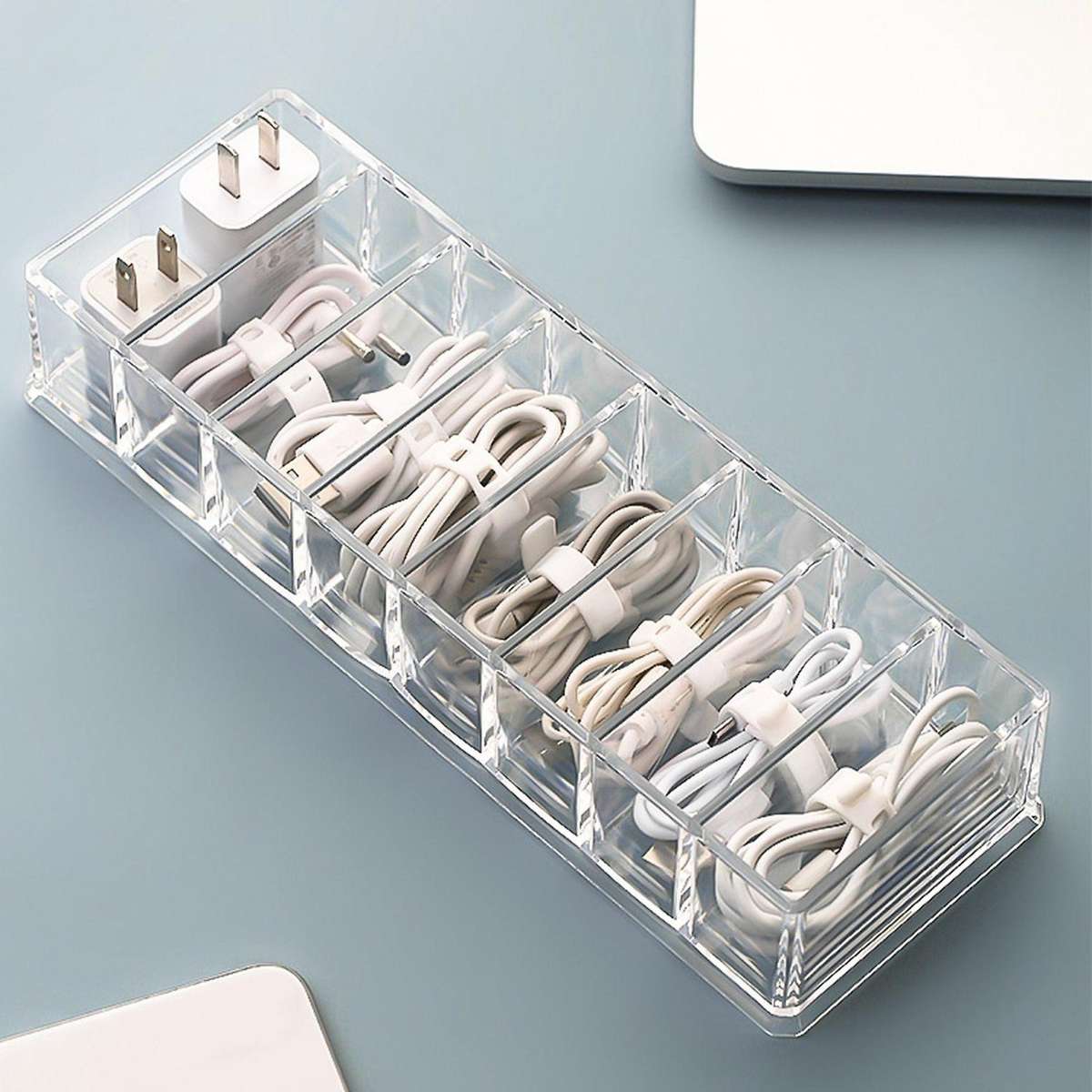 Desktop Data Charging Cable Earphone Storage Box Transparent Drawer
