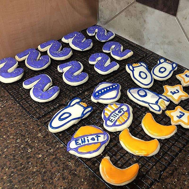 Stainless Steel Cookie Cutter Number Shapes Set with Dough Cutter