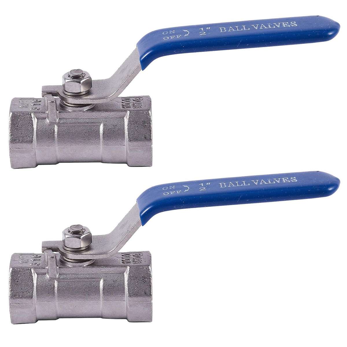 2x 1/2 Inchstainless Steel Internal Thread Lever Handle Ball Valve