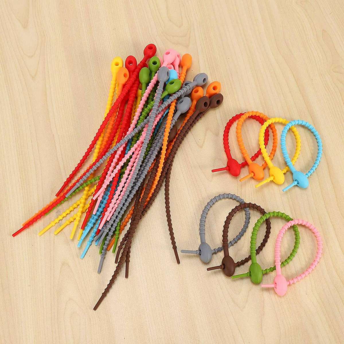 40pcs Colorful Silicone Ties Bag Clip,all-purpose Silicone Ties