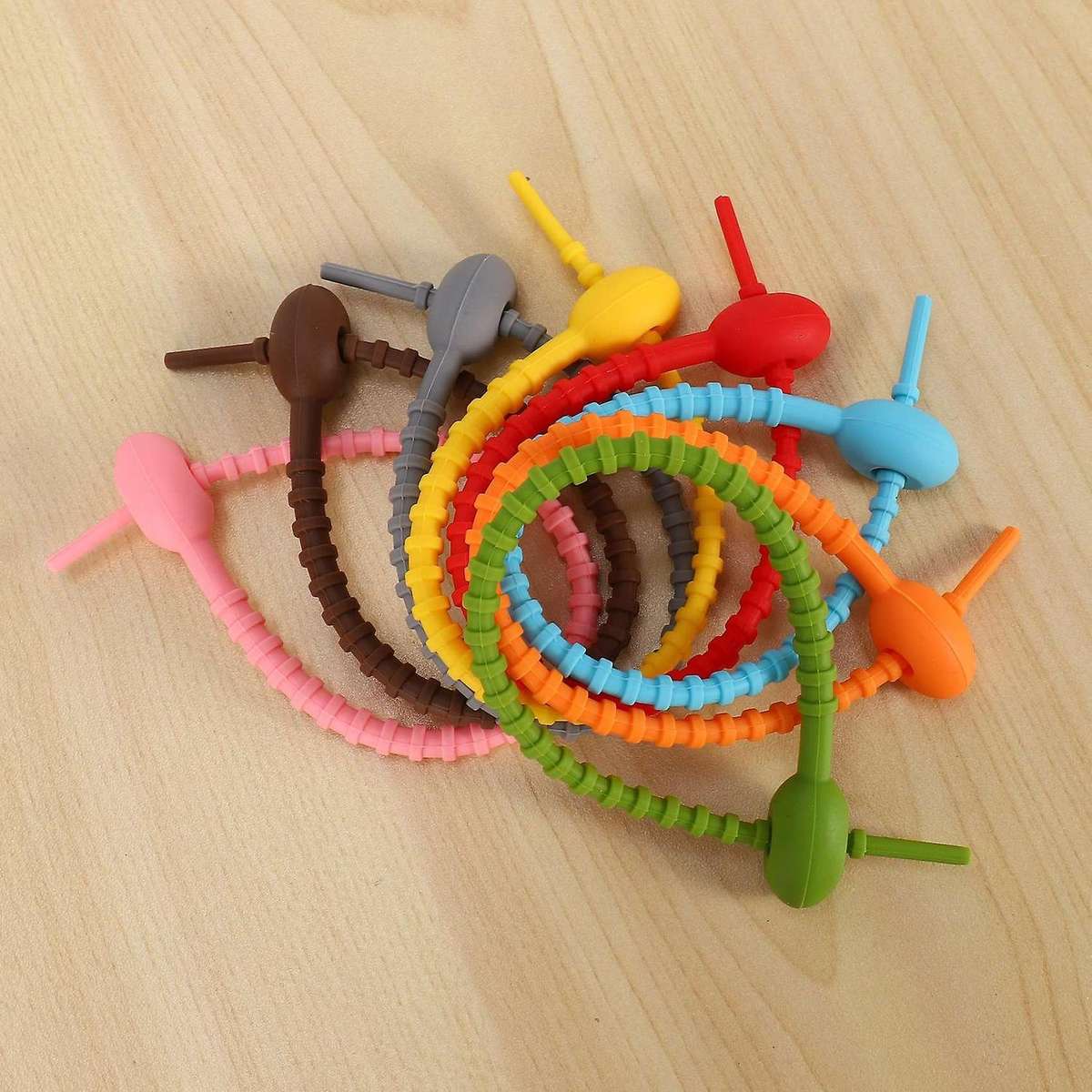 40pcs Colorful Silicone Ties Bag Clip,all-purpose Silicone Ties