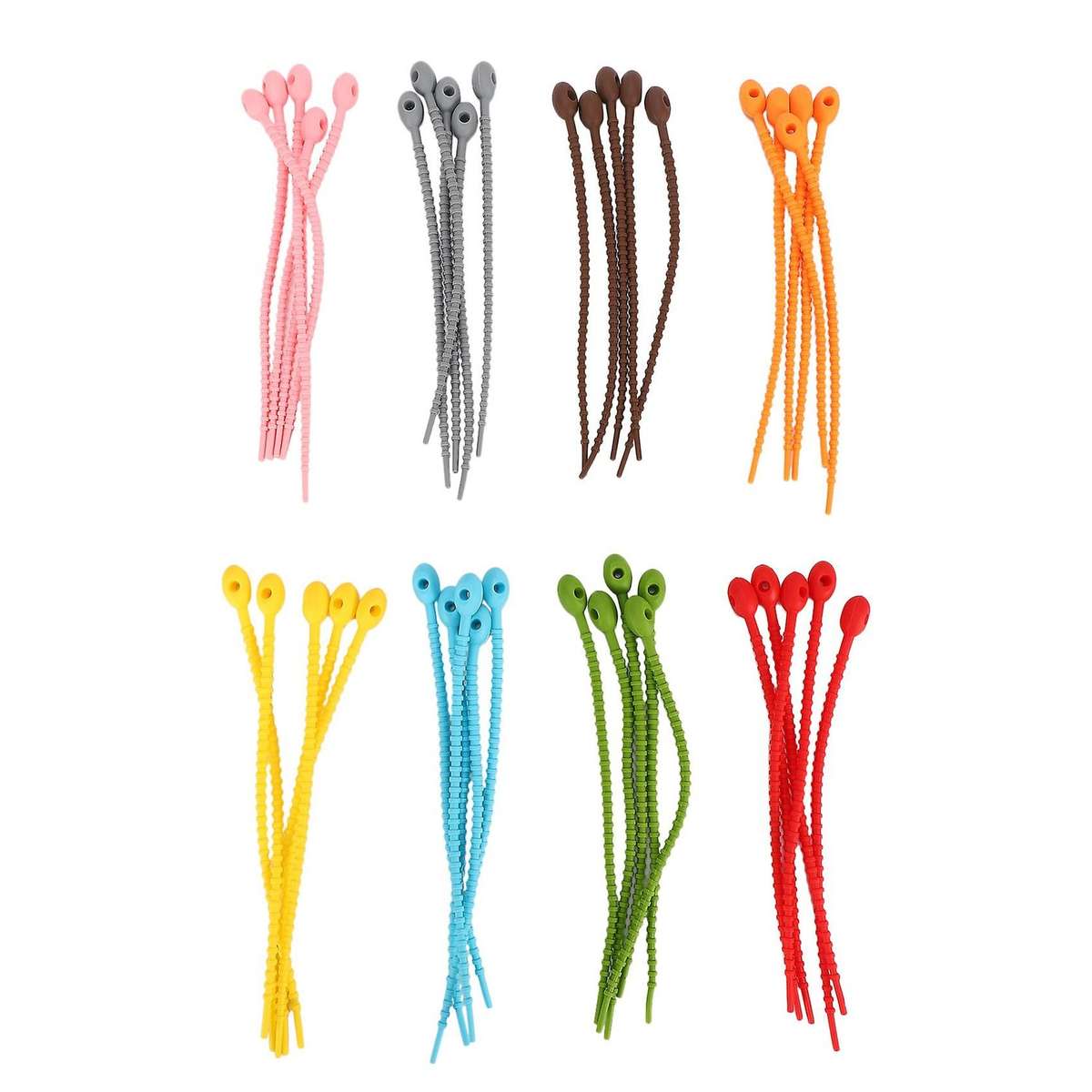 40pcs Colorful Silicone Ties Bag Clip,all-purpose Silicone Ties