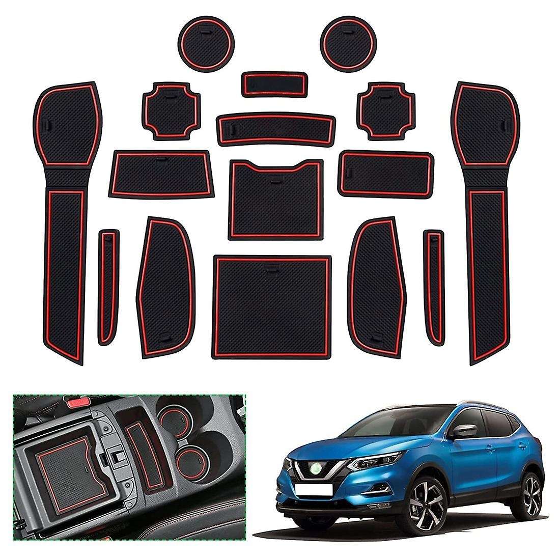For Nissan Qashqai 2019-2021 Non-slip Mats, Rubber Mats(red)