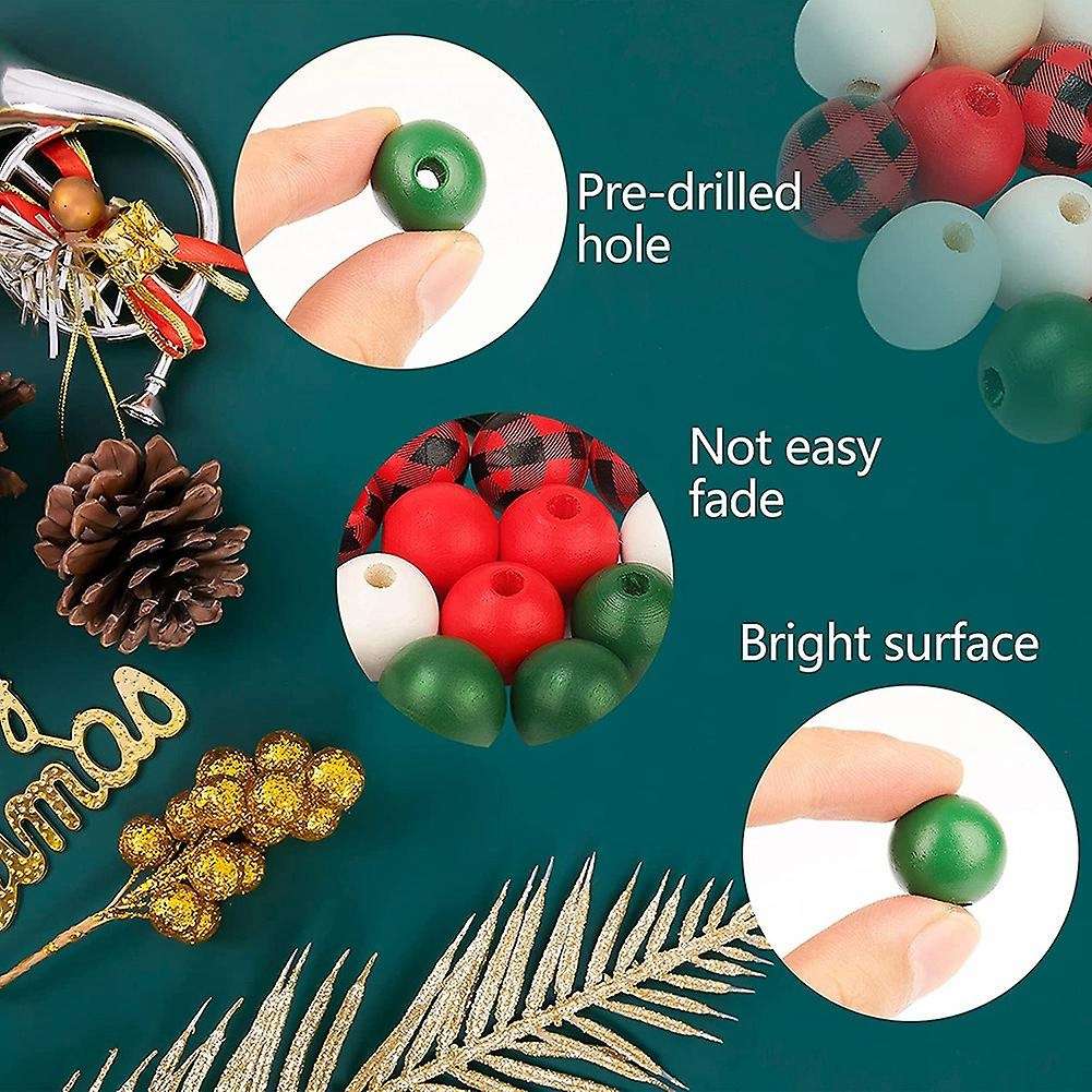 200 Piece Of Christmas Wooden Beads Natural Polished Beads