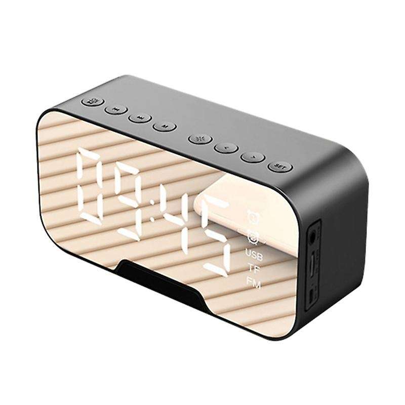 Led Mirror Digital Bluetooth Speakers Alarm Clock Mp3 Fm Radio