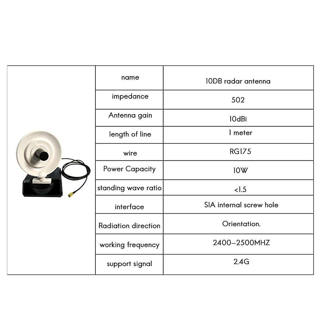 10dbi Rp-sma Wifi 2.4ghz Antenna High Gain Directional Antenna