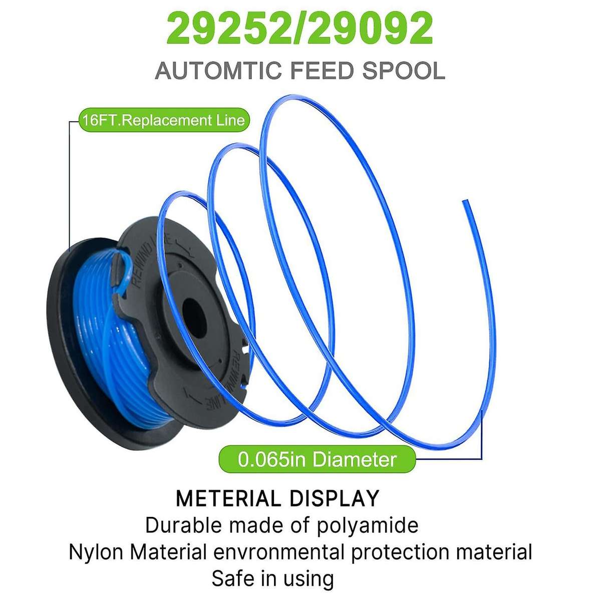 29092 String Trimmer Replacement Spool 29252 for Greenworks
