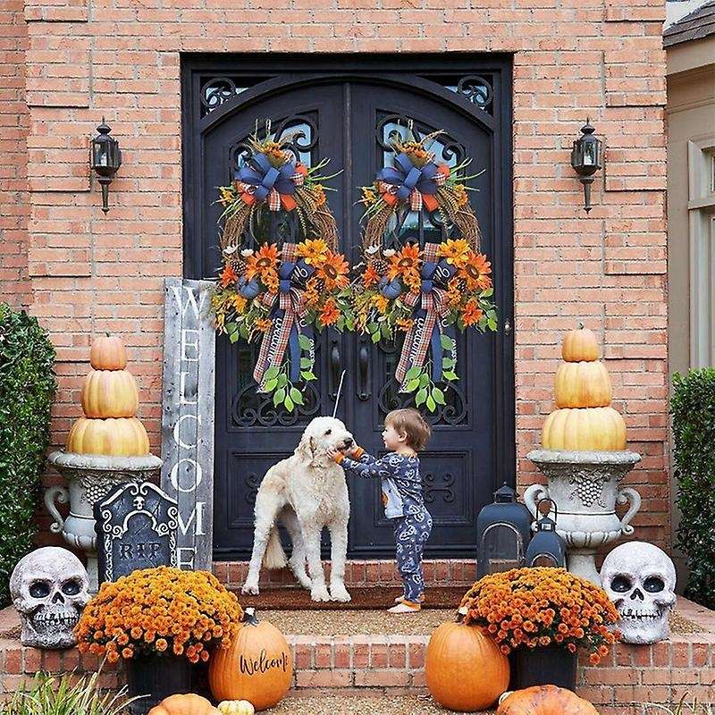 Simulation Garland Front Door Wreath Pendant Door Hanging Home Decor