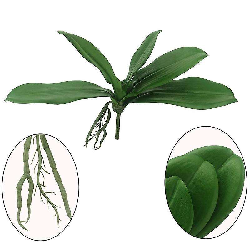 5 Pcs Artificial Green Orchid Leaf for Flowers Garden Decor