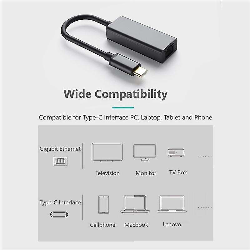 Network Card Usb-c to Rj45 Network Card 10/100/1000mbps