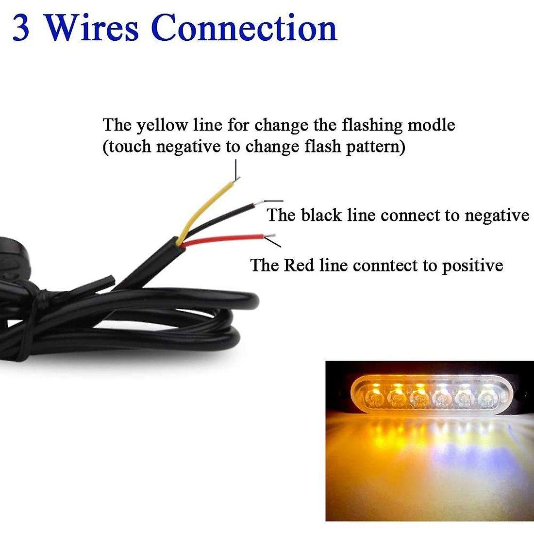 6led Emergency Warning Light Beacon Hazard Flash Caution Strobe Light