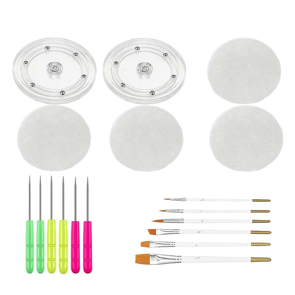 18 Pcs Cookie Decorating Kit Turntable Silicone Mats Cookie Brushes