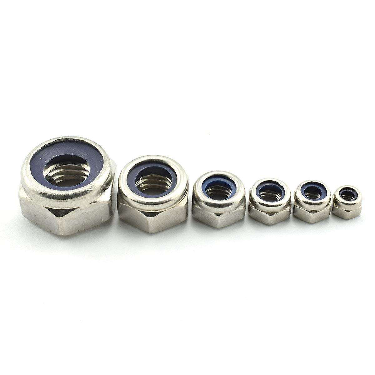 150pcs 304 Stainless Steel Lock Nut Nylon Insert M3 M4 M5 M6 M8 M10