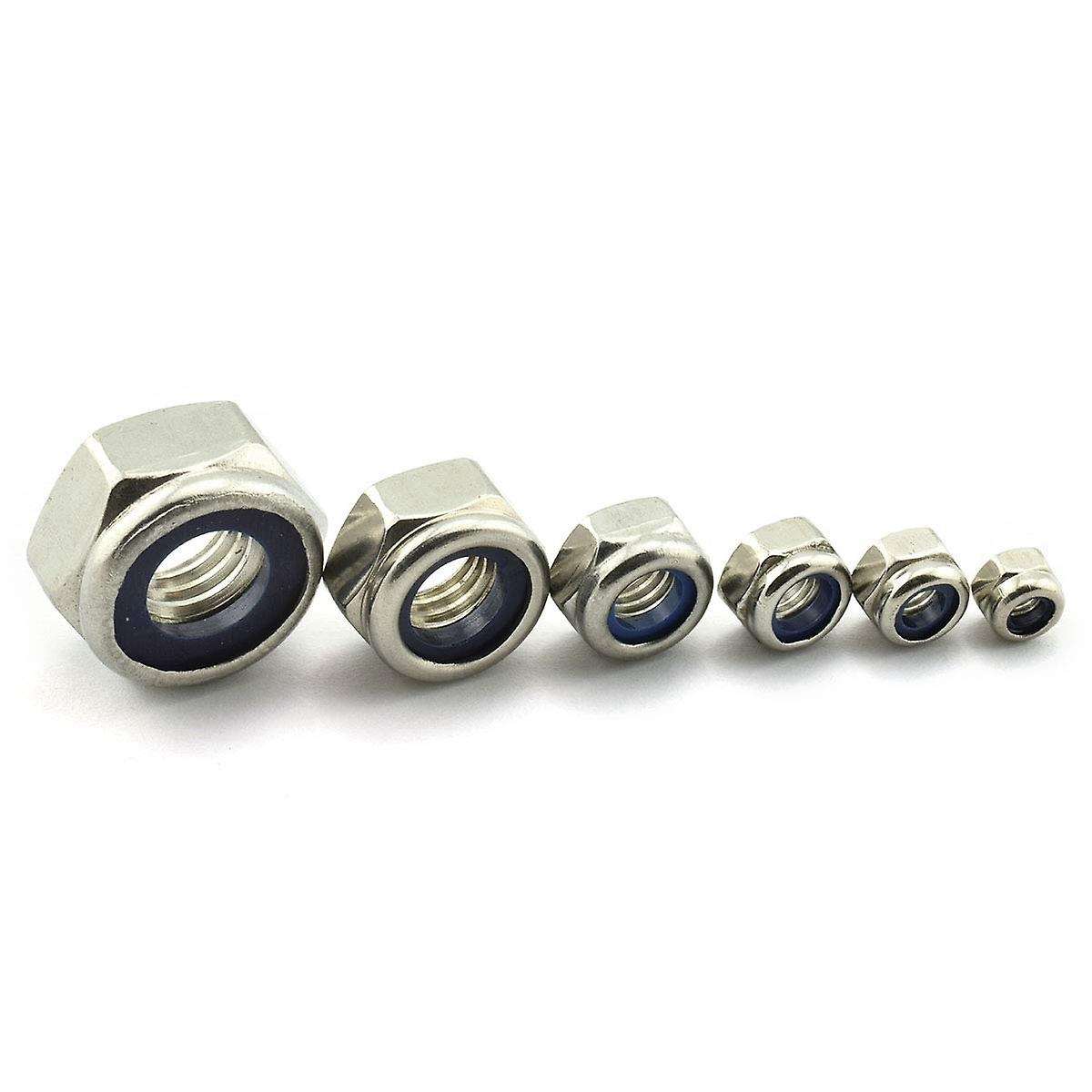 150pcs 304 Stainless Steel Lock Nut Nylon Insert M3 M4 M5 M6 M8 M10
