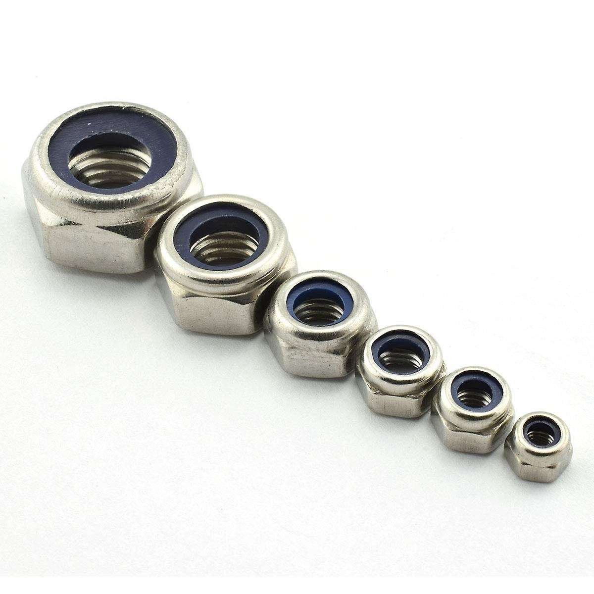 150pcs 304 Stainless Steel Lock Nut Nylon Insert M3 M4 M5 M6 M8 M10
