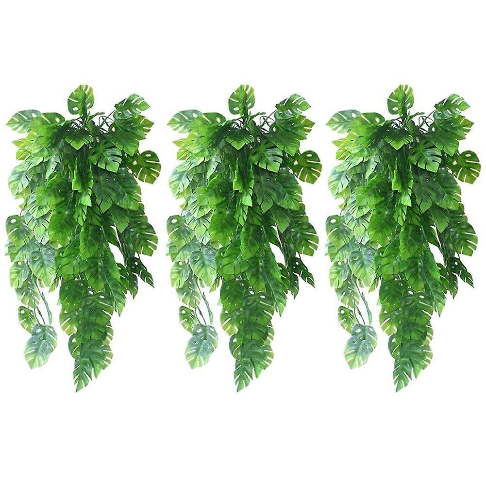 Artificial Monstera Leaves Garland Plants, for Garden Decor Vines