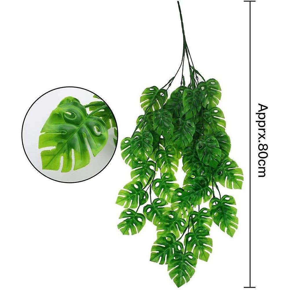 Artificial Monstera Leaves Garland Plants, for Garden Decor Vines