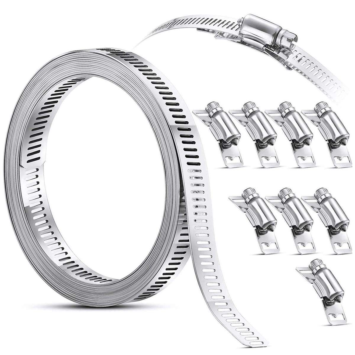 304 Stainless Steel Worm Clamp Hose Clamp Strap with Fasteners