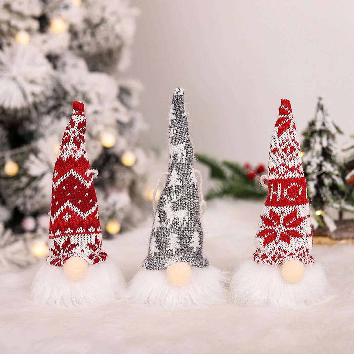 Christmas Led Light Up Glow Faceless Doll Little Figurine Ornament