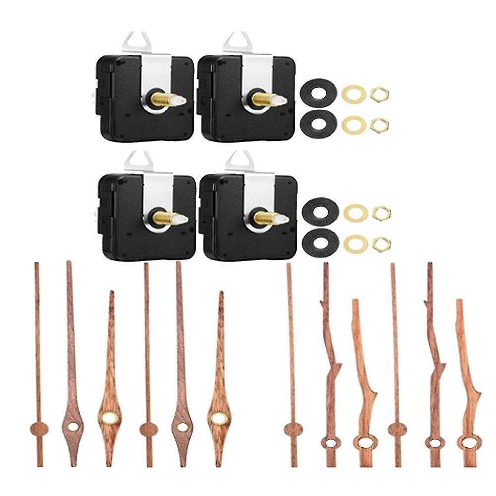 4 Pcs Wall Quartz Clock Mechanism Diy Hands and Motor Kit Hooks