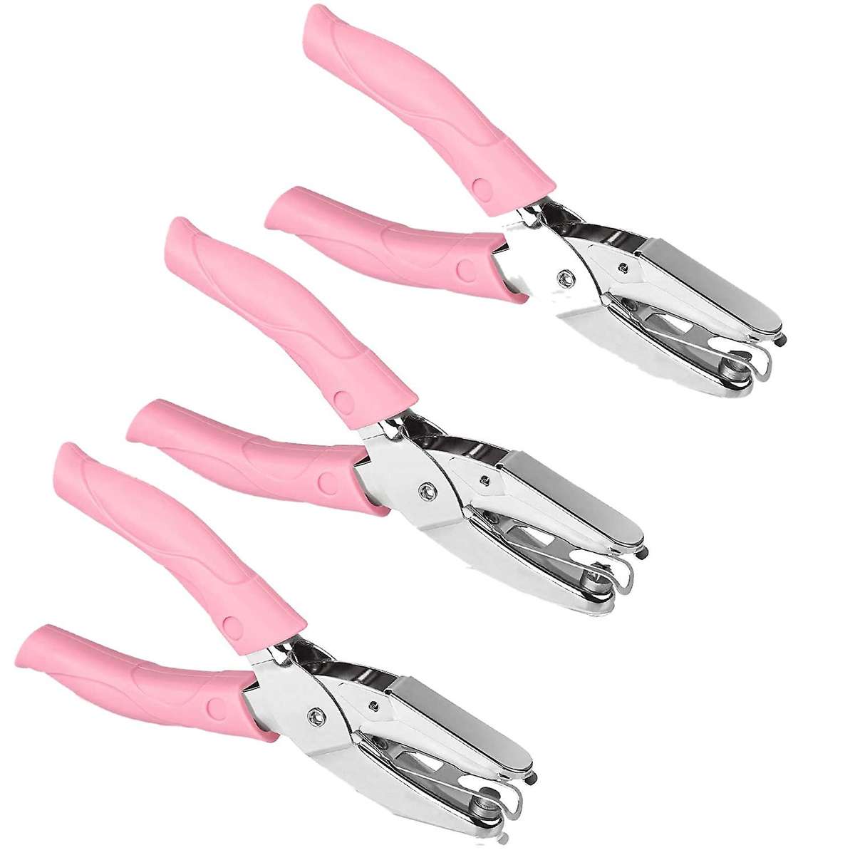 3pcs Metal Single Hole Puncher Circle Star Heart Hole Paper Punch