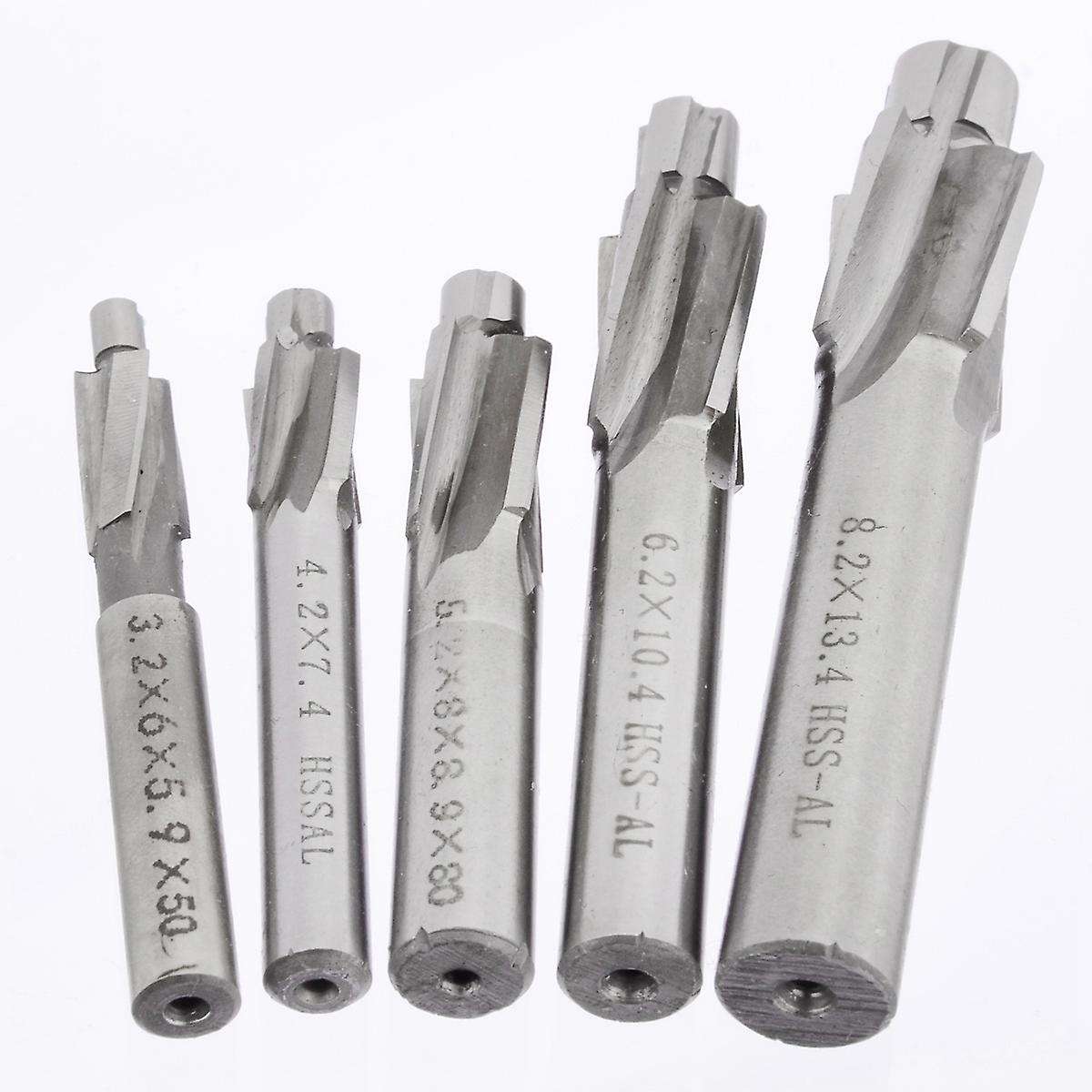 5pcs Hss Counterbore End Mill M3-m8 Pilot Slotting Tool