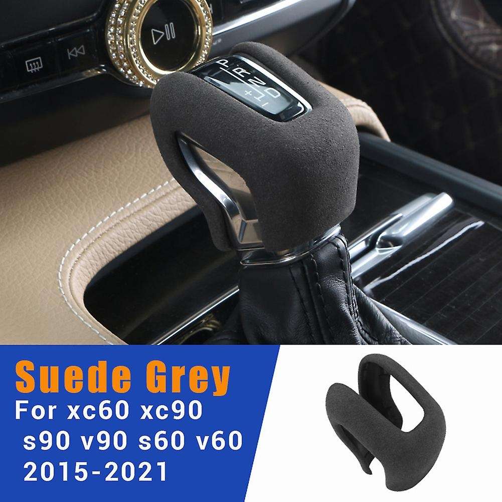For Volvo Suede Grey Central Console Gear Shift Lever Cover
