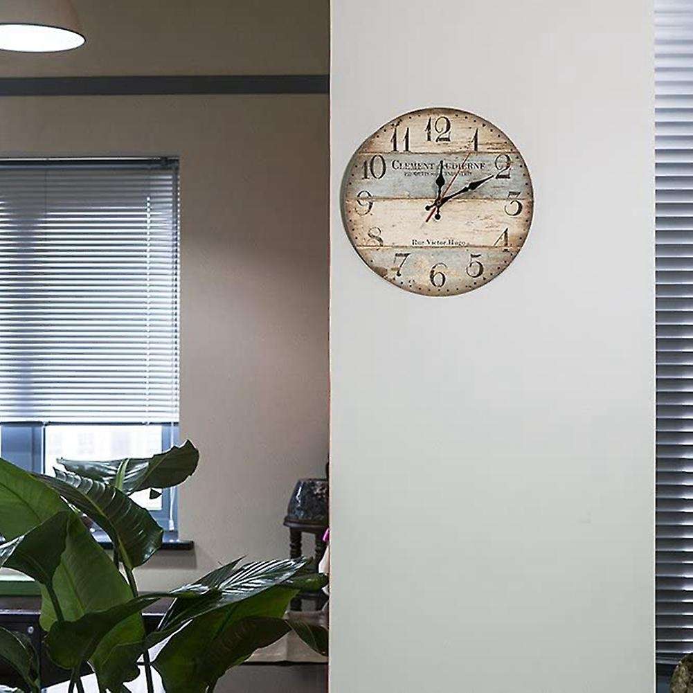 12 Inch Wooden Wall Clock Numerals Rustic Style Home Decor Wall Clock