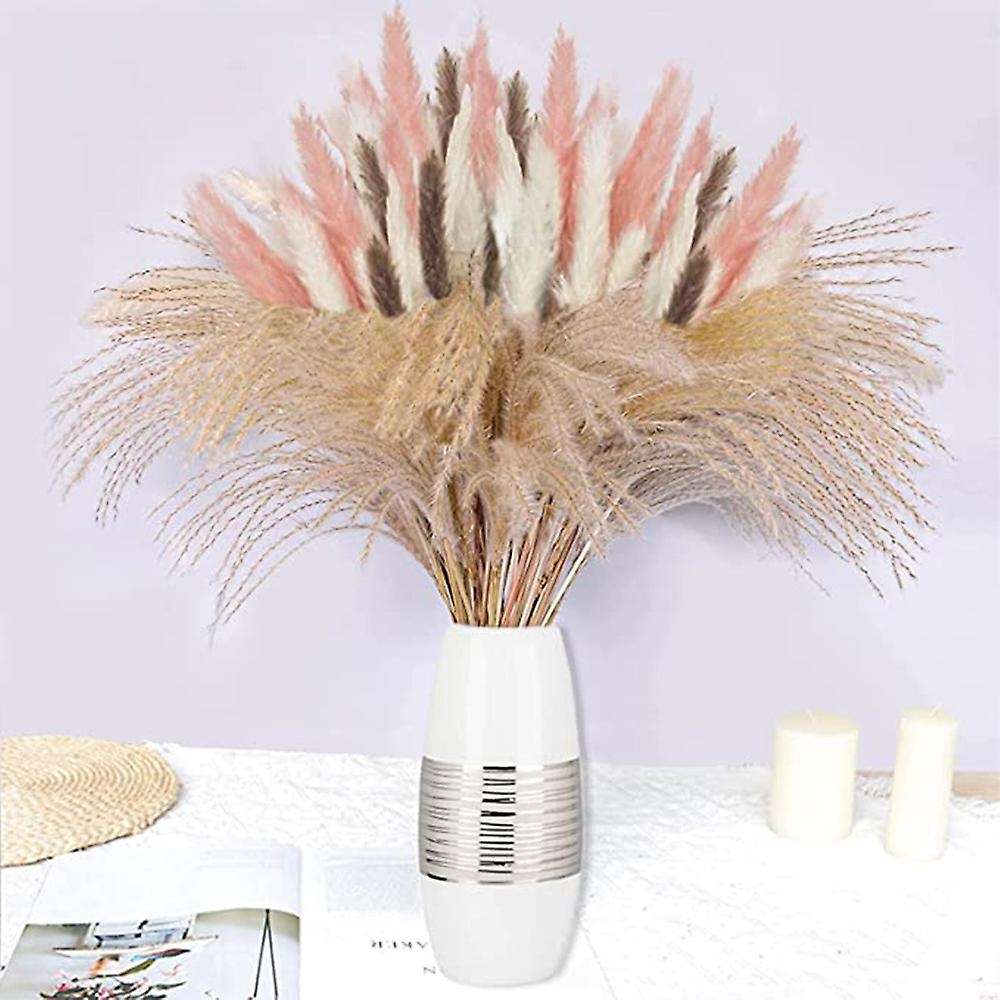 60pcs Natural Dried Pampas Grass Ornament,for Home Boho Wedding Party