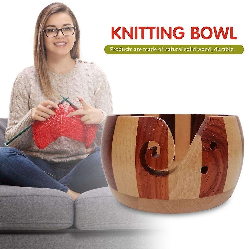 Handmade Knitting Yarn Storage Bowl Wool Crocheted Organizer,b