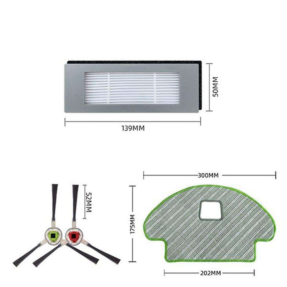 Side Brush Filters Mop Cloths Kit for Irobot Roomba Combo113 R113840