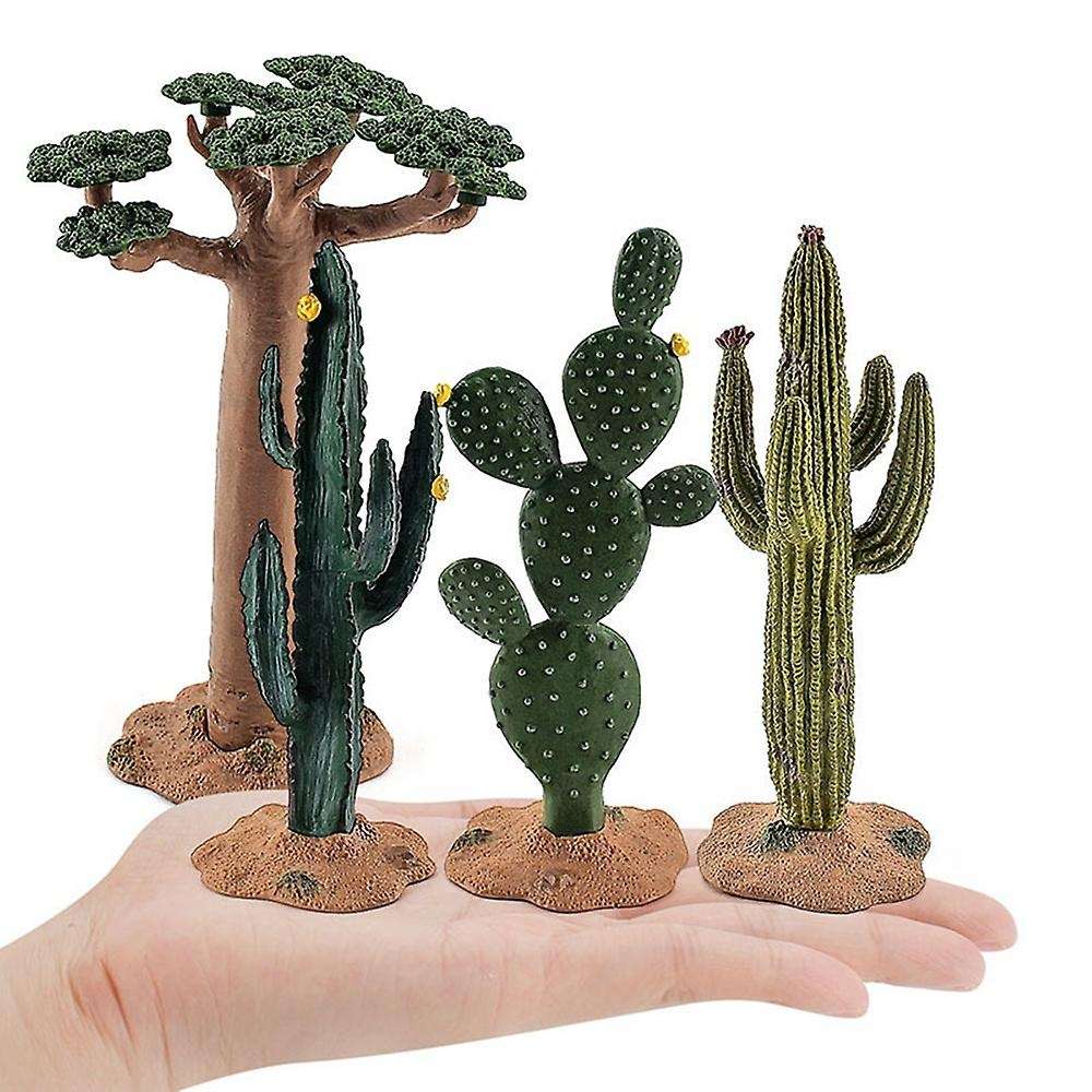 4pcs Diy Plant Decor Model Cactus Bush Maple Banyan Tree View Home