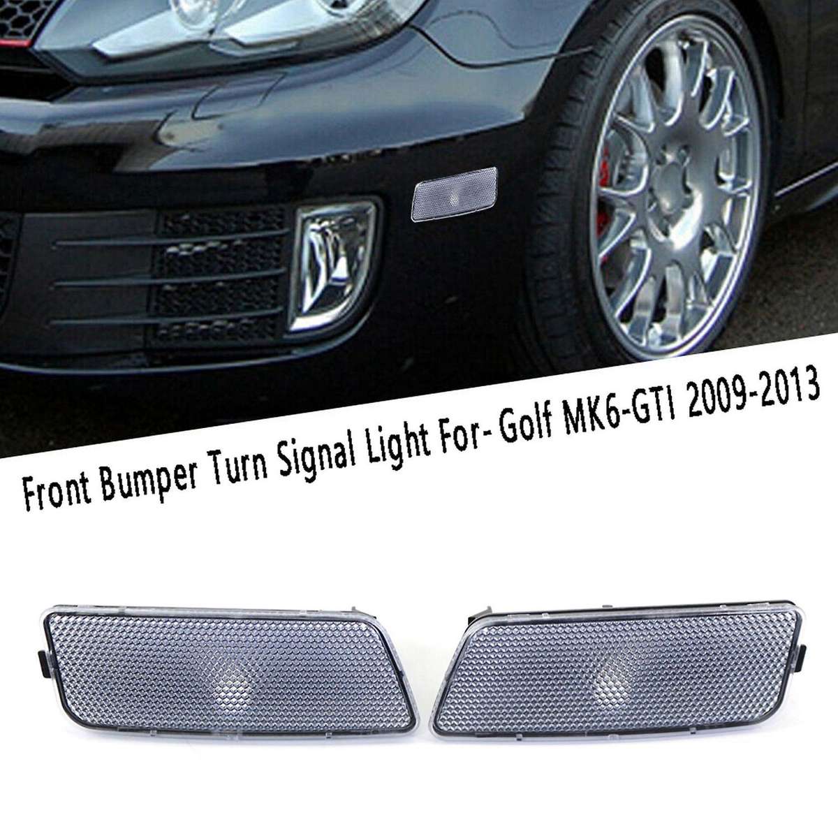 Front Bumper Turn Side Marker Light For-golf Mk6- 09-13 White