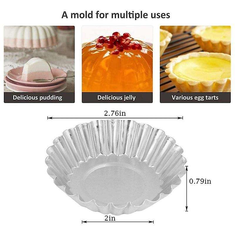 Egg Tart Mold Baking Cups Tins,50pcs Mini Pie Pans Muffin Baking Cups